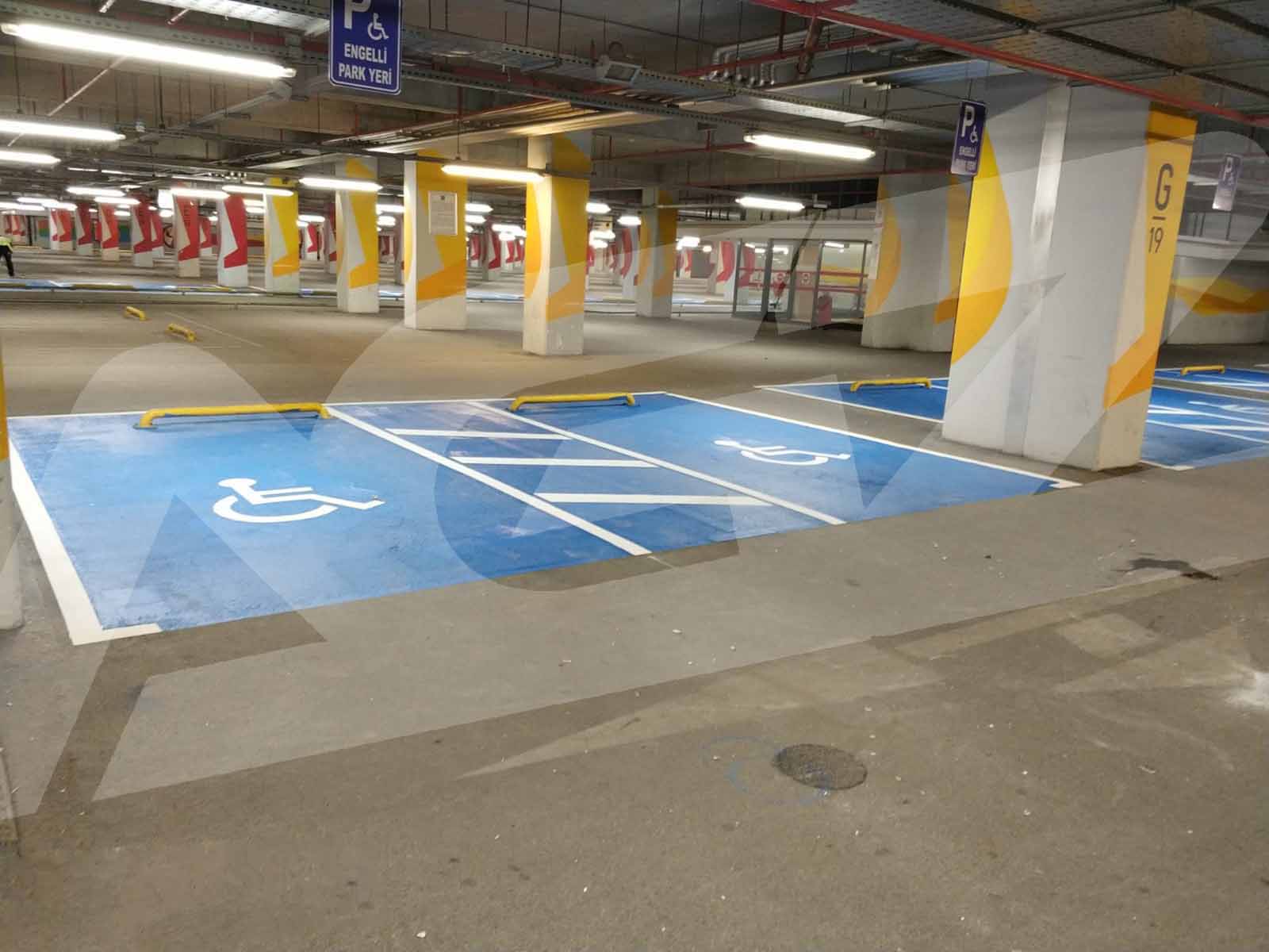 Kurum ve Sosyal Alanlarda Engelli Araç Park Alanı Boya ve Yönl. Uyg